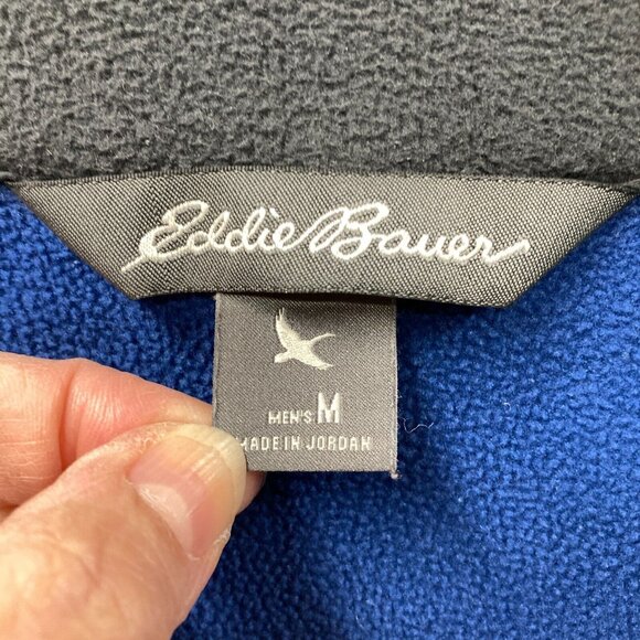 Eddie Bauer‎ Men's Track Jacket, Size Medium, Blue Colorblock Full Zip Pockets - Picture 2 of 6